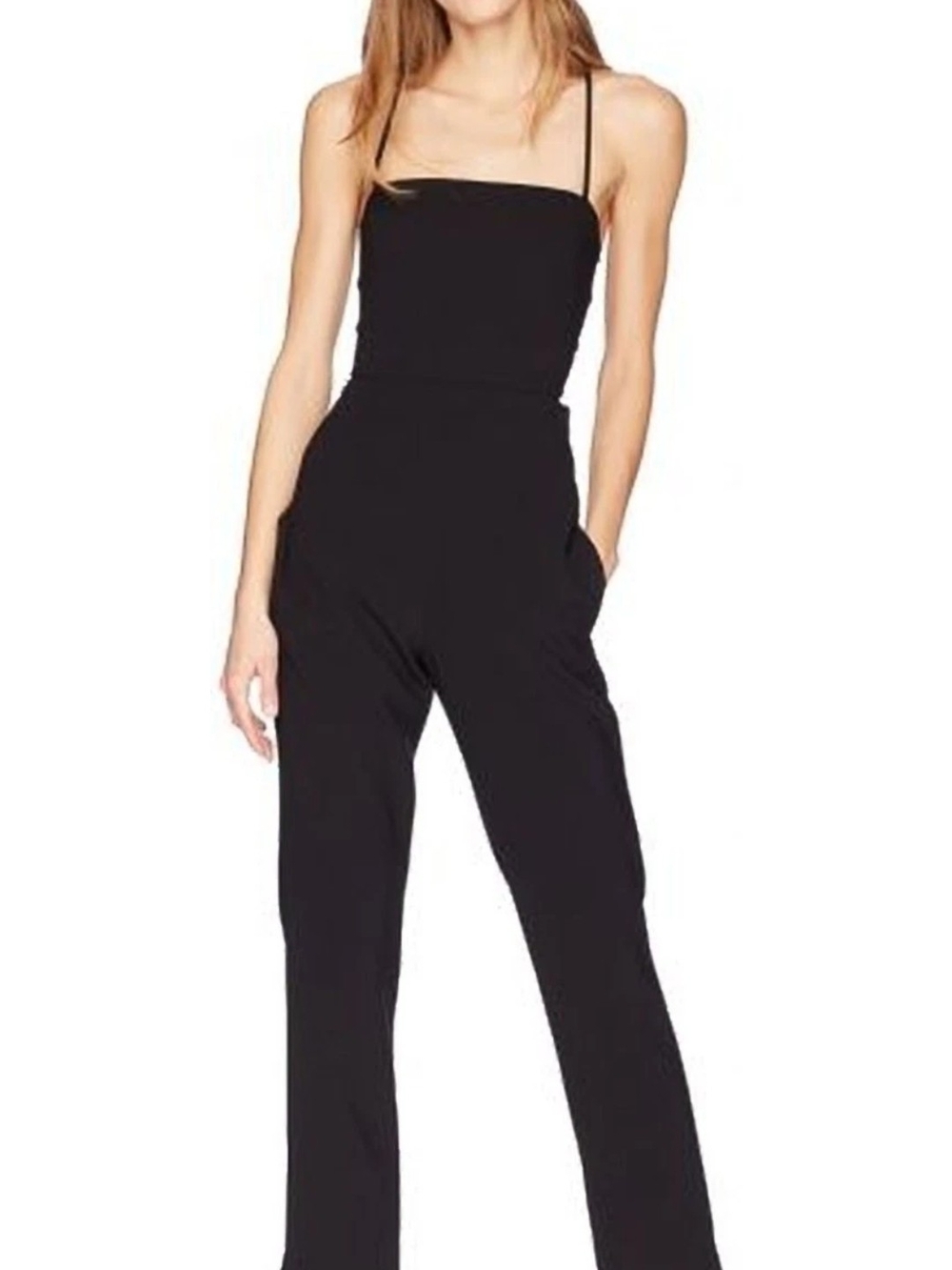 BCBGMaxAzria Black Strapless Jumpsuit with Thin Straps